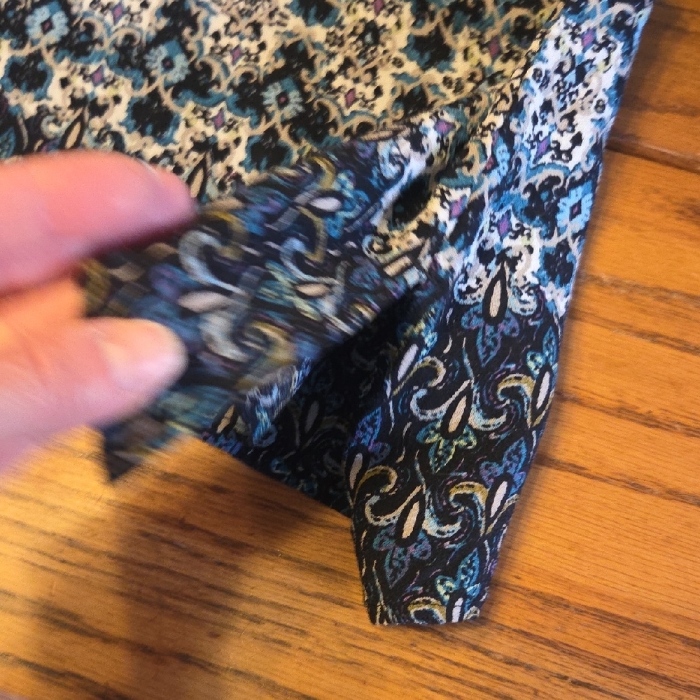 J. Jill Blue and Black Patterned Blouse - Picture 6 of 10